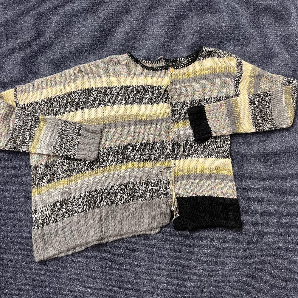 Zadig & Voltaire Cardigan Sweater Womens Small Multicolor Stripe Mohair Italy